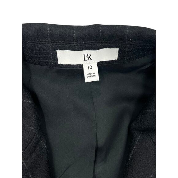 Banana Republic Womens Pinstripe Wool Flannel Knit Long Career Blazer Size 10 - Picture 8 of 8